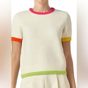 English Factory Pink and Cream Sweater